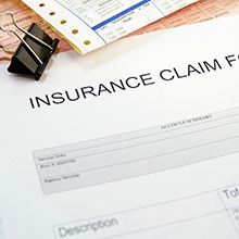 Insurance claim form on desk