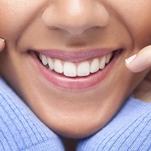 Closeup of healthy teeth and gums