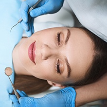 Woman relaxed in the dental chair