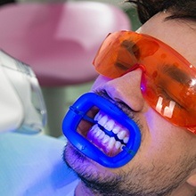 Man receiving zoom teeth whitening