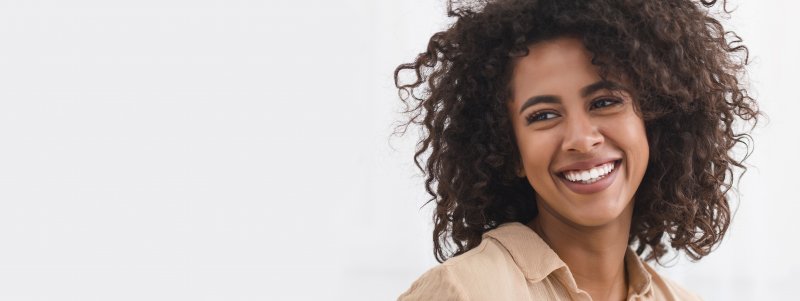 a young woman smiling