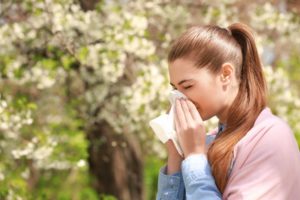 person using a tissue