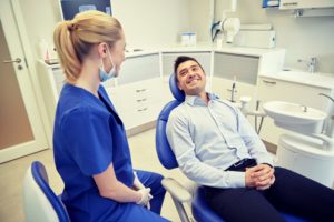 man at a dental appointment