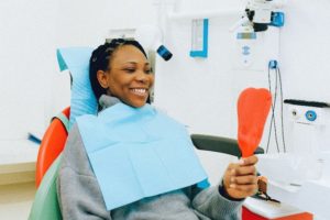 Woman having a dental checkup in Virginia Beach.