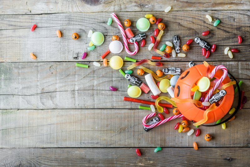 example of a collection of Halloween candy in Virginia Beach