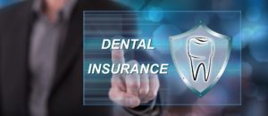 Dental insurance and tooth on digital screen